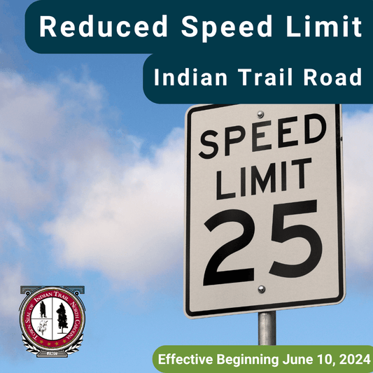 Indian Trail Road = 25mph