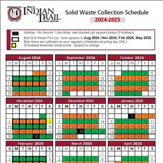 New Solid Waste Calendar